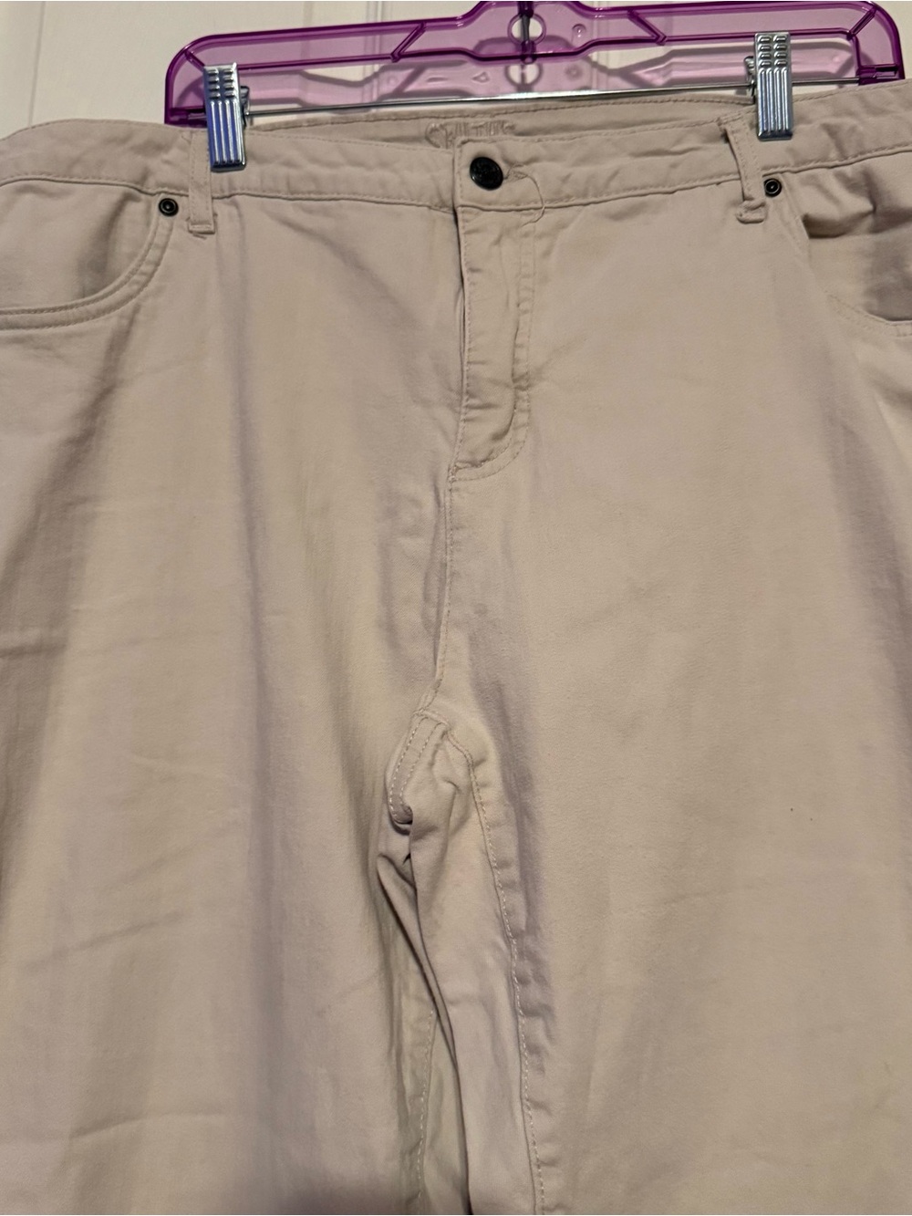 Straight Leg Women's Pants in Light Beige